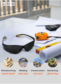 BMB tools Black Safety Glasses Set of 4 - Impact Resistant, Anti-Fog, UV Protection, Scratch Resistant Eyewear for Construction, Woodworking, Welding, Gardening DIY Industrial Work, and Eye Protection  - Image 4