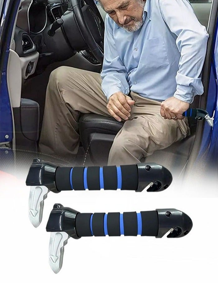 كيلا مجموعة من قطعتين لمساعدة مقبض باب السيارة لكبار السن ذوي الإعاقة، مقبض قائم لدعم باب السيارة، مقبض عصا الإمساك بالسيارة، مقبض كسر نافذة السيارة، متعدد الوظائف - Image 1