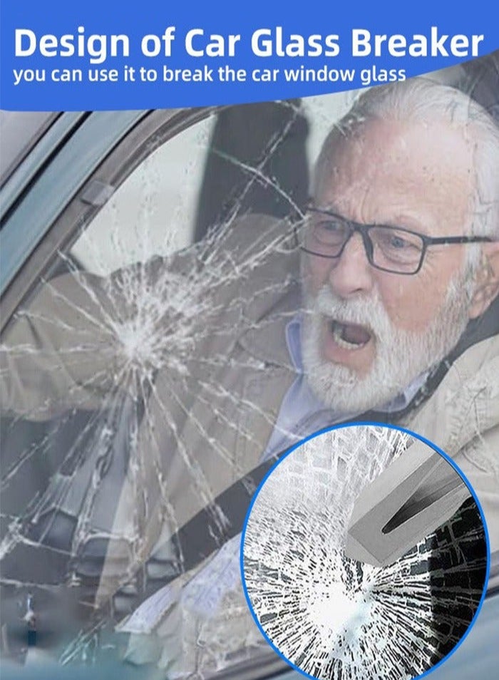 كيلا مجموعة من قطعتين لمساعدة مقبض باب السيارة لكبار السن ذوي الإعاقة، مقبض قائم لدعم باب السيارة، مقبض عصا الإمساك بالسيارة، مقبض كسر نافذة السيارة، متعدد الوظائف - Image 3