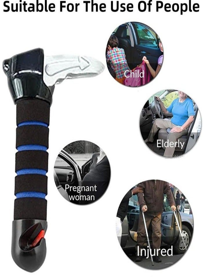 كيلا مجموعة من قطعتين لمساعدة مقبض باب السيارة لكبار السن ذوي الإعاقة، مقبض قائم لدعم باب السيارة، مقبض عصا الإمساك بالسيارة، مقبض كسر نافذة السيارة، متعدد الوظائف - Image 5