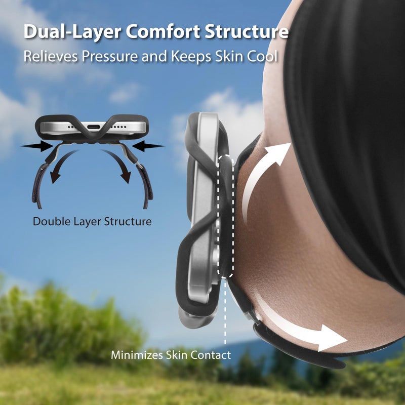 BONE Run Tie 3, Running Phone Armband, Skin-Friendly Silicone Sport Armband with Dual Layer Structure for Heat-Dissipation, Workout Phone Holder for iPhone and 4-7"-7.2" Smartphones (Size L) - Image 2