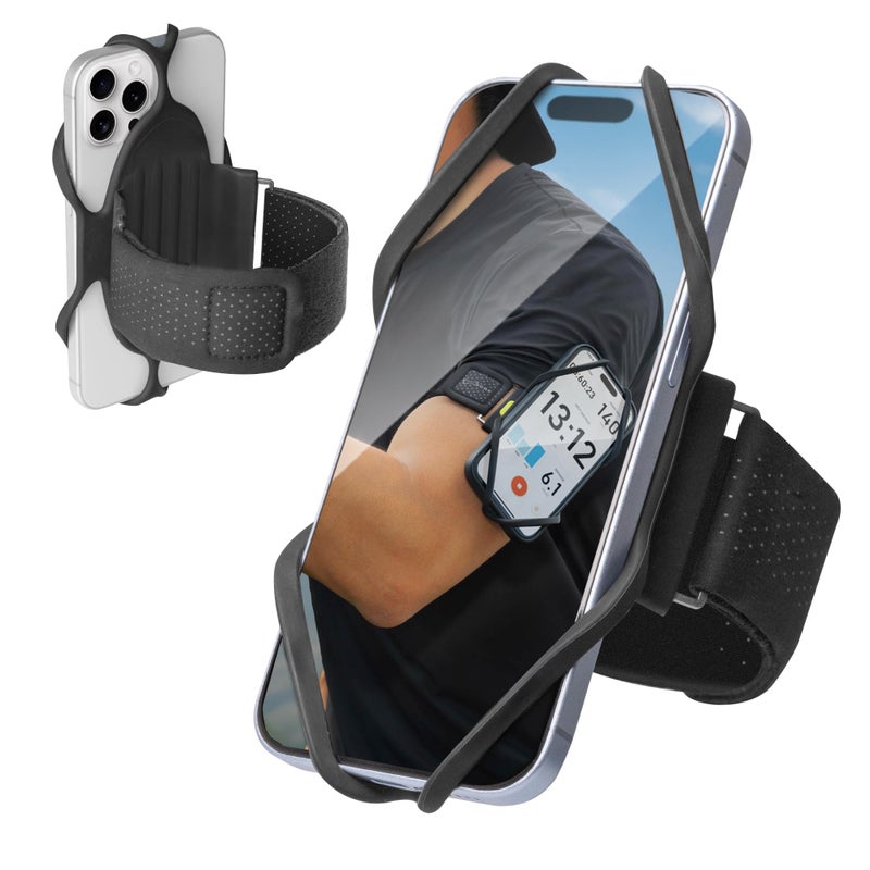 BONE Run Tie 3, Running Phone Armband, Skin-Friendly Silicone Sport Armband with Dual Layer Structure for Heat-Dissipation, Workout Phone Holder for iPhone and 4-7"-7.2" Smartphones (Size L) - Image 1