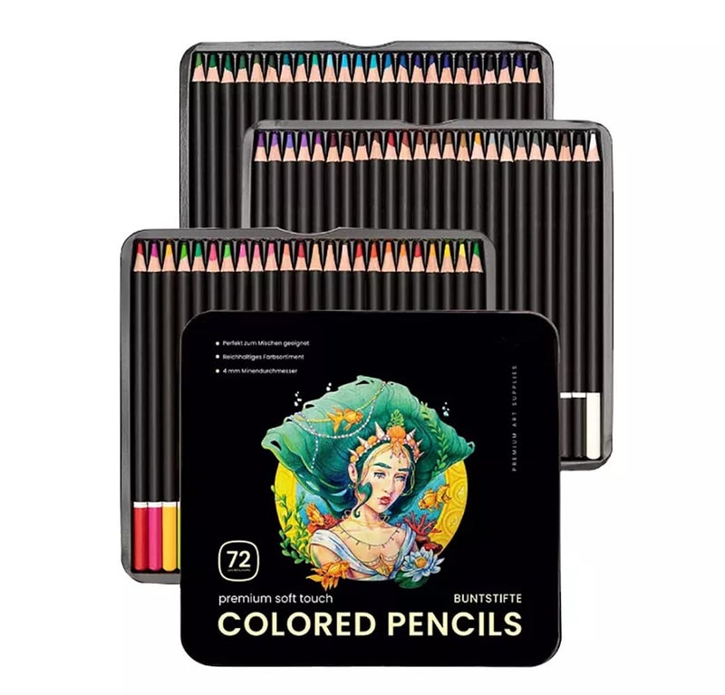 STORE 2508 Store2508 Premier Coloured Pencils in Metal Box Soft Core 72Count - Image 1