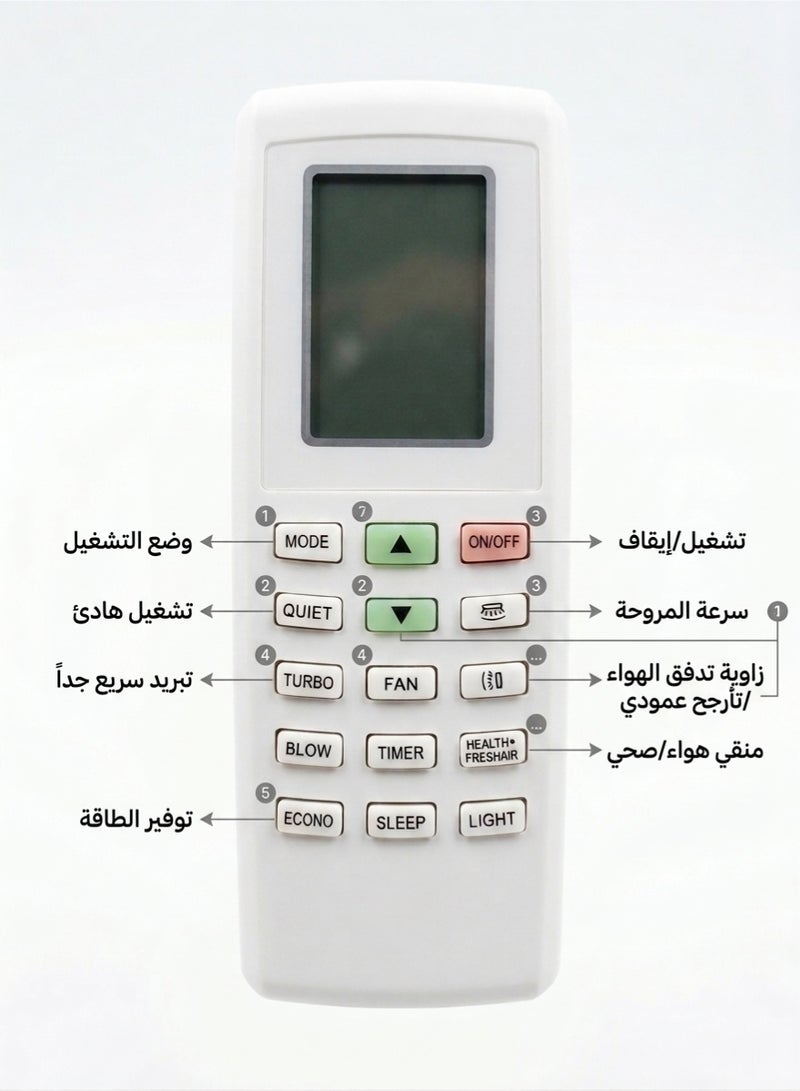 Fresh Smart Multi-Function AC Remote – Compatible with Fresh, White Whale, and Zanussi - Image 2