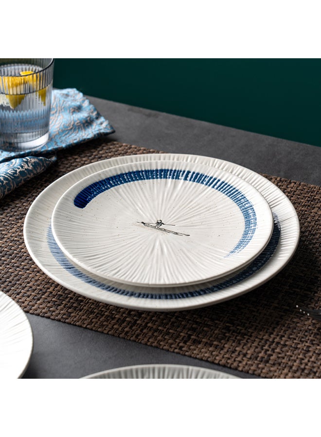 Onlycook Western-Style Plate Plate Ceramic Household Large Plate 10-Inch Fruit Plate Dinner Plate Dish White 10-Inch - Image 1