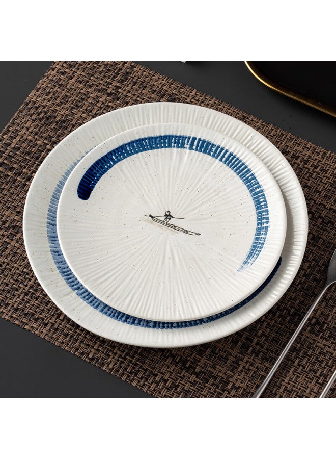 Onlycook Western-Style Plate Plate Ceramic Household Large Plate 10-Inch Fruit Plate Dinner Plate Dish White 10-Inch - Image 3