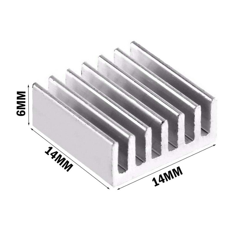 CentIoT - 5PCS 14x14x6mm Extruded Aluminium heatsink - with 3M Self Adhesive - suitable for Chip CPU GPU VGA RAM LED IC radiator COOLER - Straight Fin - Image 2