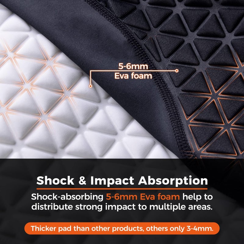 COOLOMG Youth Padded Sliding Shorts with Protective Cup Boys Baseball Compression Shorts Football Lacrosse Slider Black M - Image 4