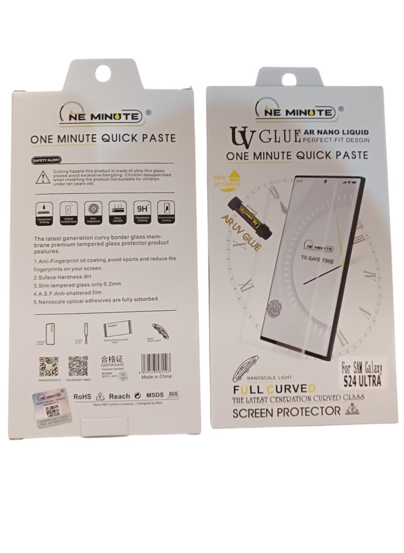 Generic Samsung Galaxy S25 Ultra - UV Liquid Glue Full Curved Coverage Tempered Glass Screen Protector  - Image 1