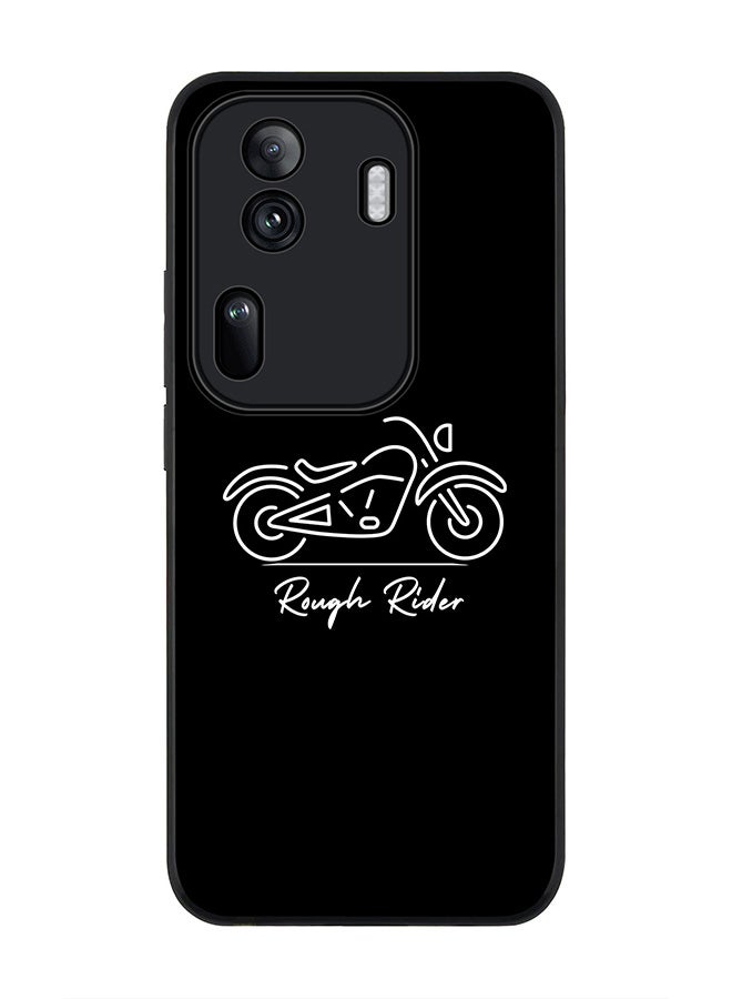 Stylizedd Rugged Black Edge Case for Oppo Reno11 Pro, Slim fit Soft Case Flexible Rubber Edges Anti Drop TPU Gel Thin Cover -  Rough Rider - Image 1