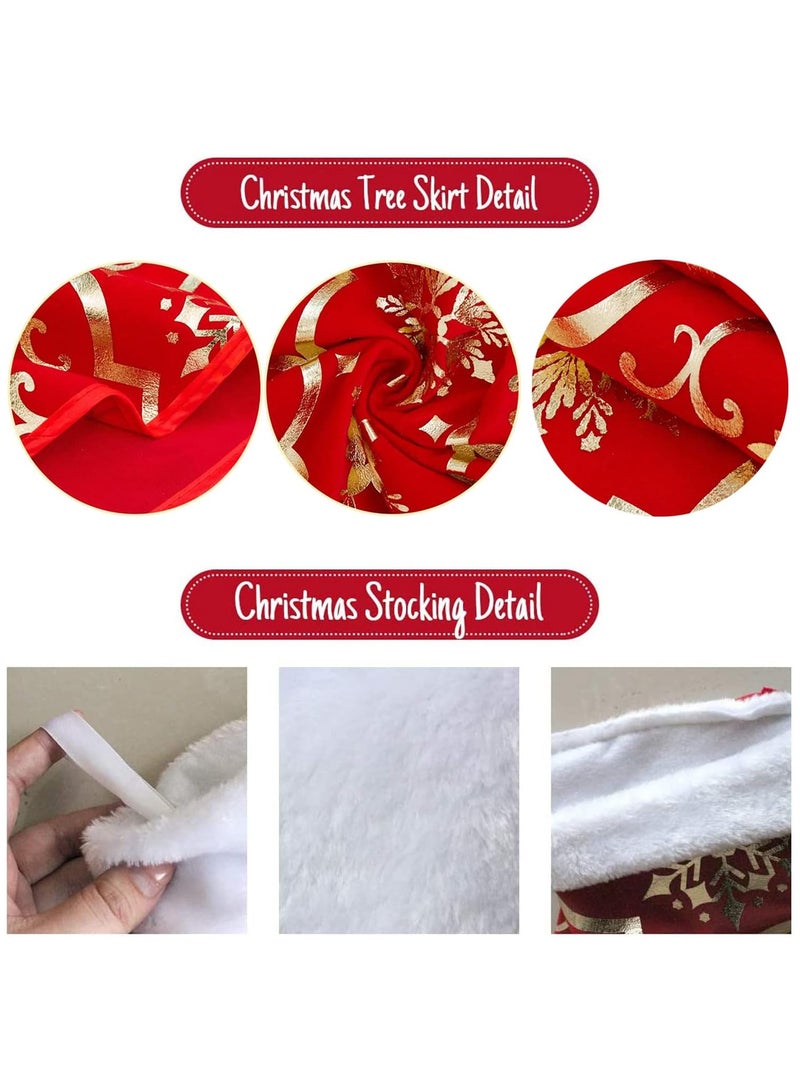AUTOYSUR Christmas Tree Skirt, Fabric – 122 cm Alphabet Design - Image 3