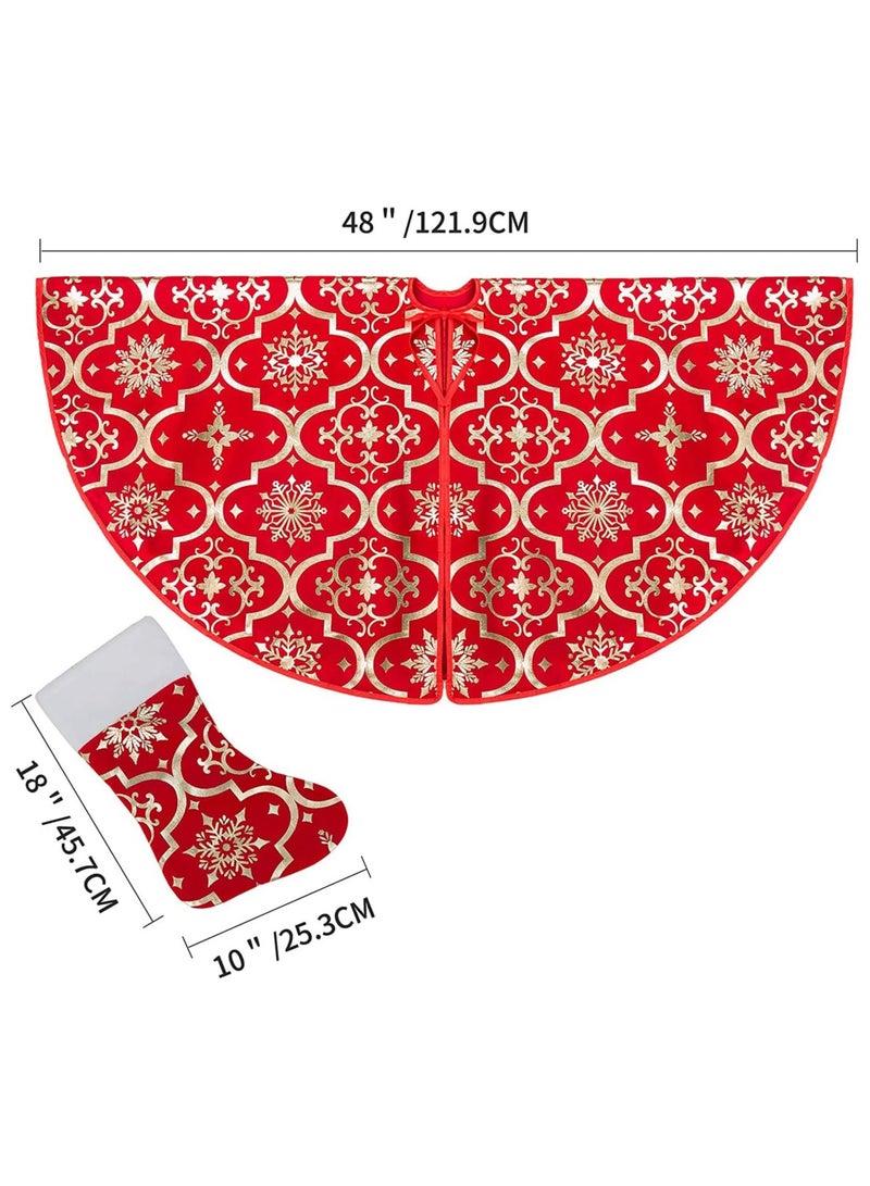 AUTOYSUR Christmas Tree Skirt, Fabric – 122 cm Alphabet Design - Image 2