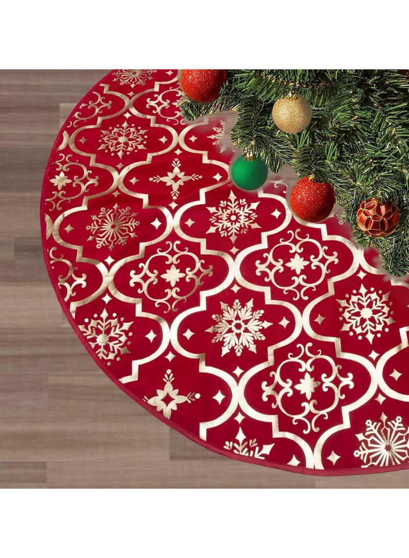 AUTOYSUR Christmas Tree Skirt, Fabric – 122 cm Alphabet Design - Image 1