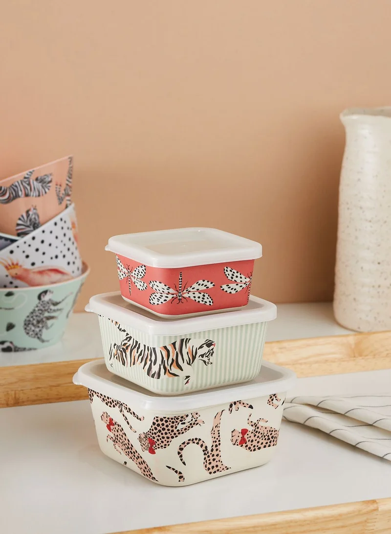 YVONNE ELLEN Set Of 3 Bamboo Food Storage Boxes