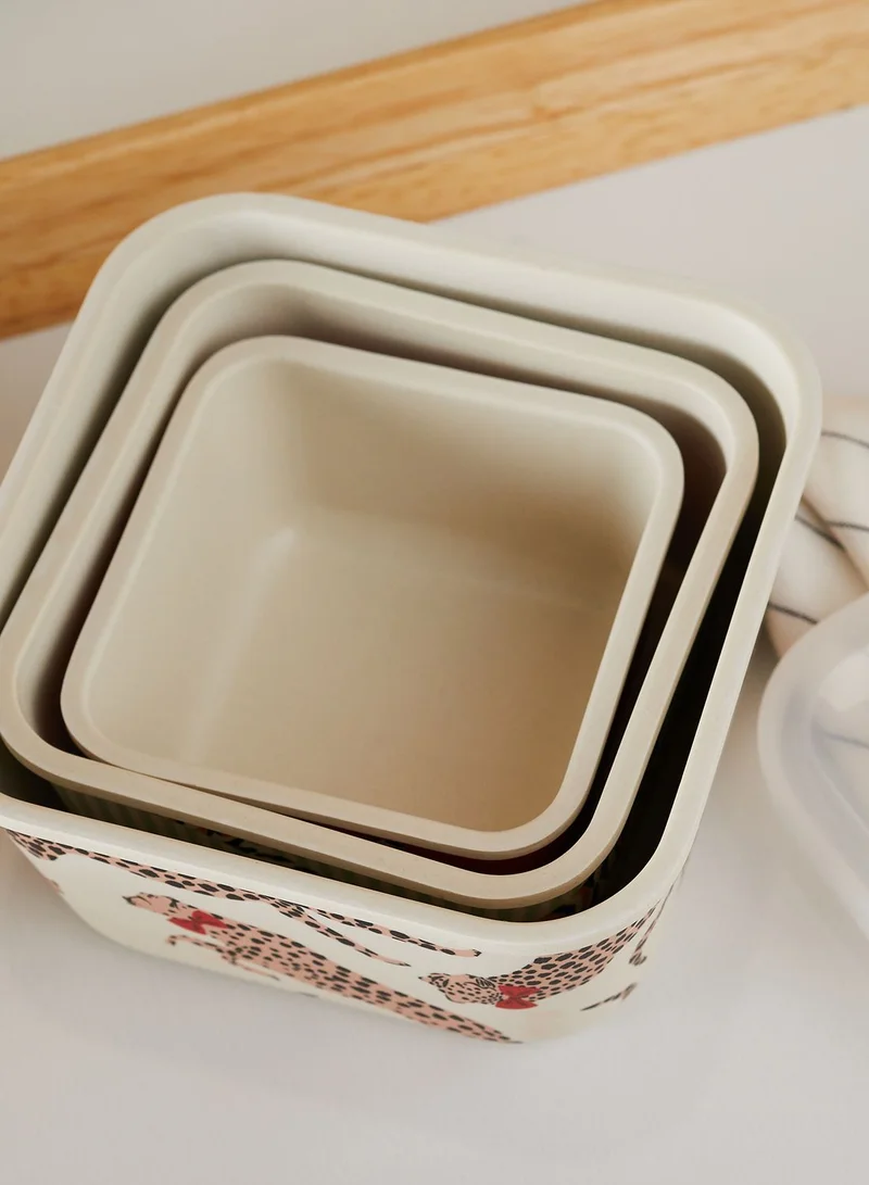 YVONNE ELLEN Set Of 3 Bamboo Food Storage Boxes