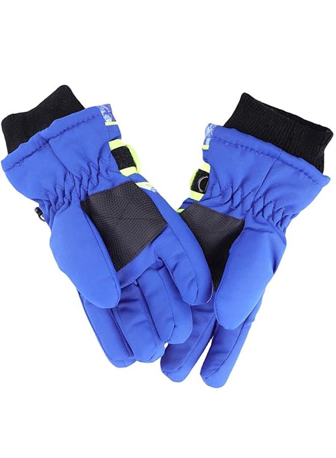 IZUS Kids Winter Ski Gloves for Cold-Weather Outdoor Water-Repellent Windproof Warmest Mittens for Boys Girls 4-8T (Blue, Fit for 4T-8T) - Image 2