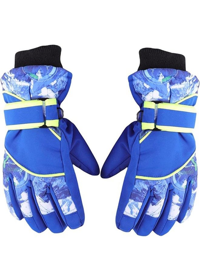 IZUS Kids Winter Ski Gloves for Cold-Weather Outdoor Water-Repellent Windproof Warmest Mittens for Boys Girls 4-8T (Blue, Fit for 4T-8T) - Image 4