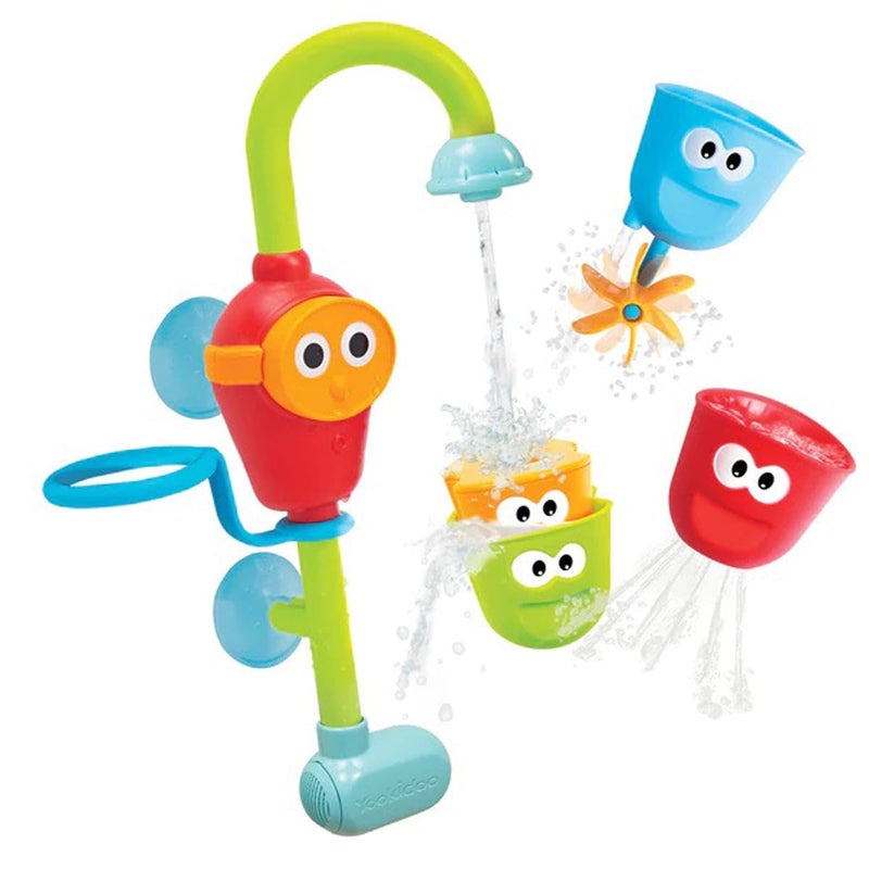 Yookidoo Toddler And Baby Bath Toy (Ages 1-3): Flow N Fill Spout-3 Stackable Play Cups - Battery Operated Moveable Hose Toy And Tumblers With Multiple Play Aspects - Make Bath Time Maigcal (No Mold) - Image 1