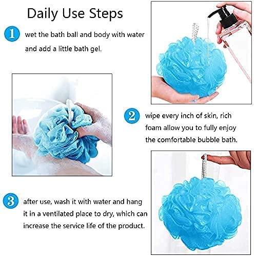 ZINGARO Bath Sponge Round Loofah and Back Scrubber for Men and Women pack of 4 - Image 4