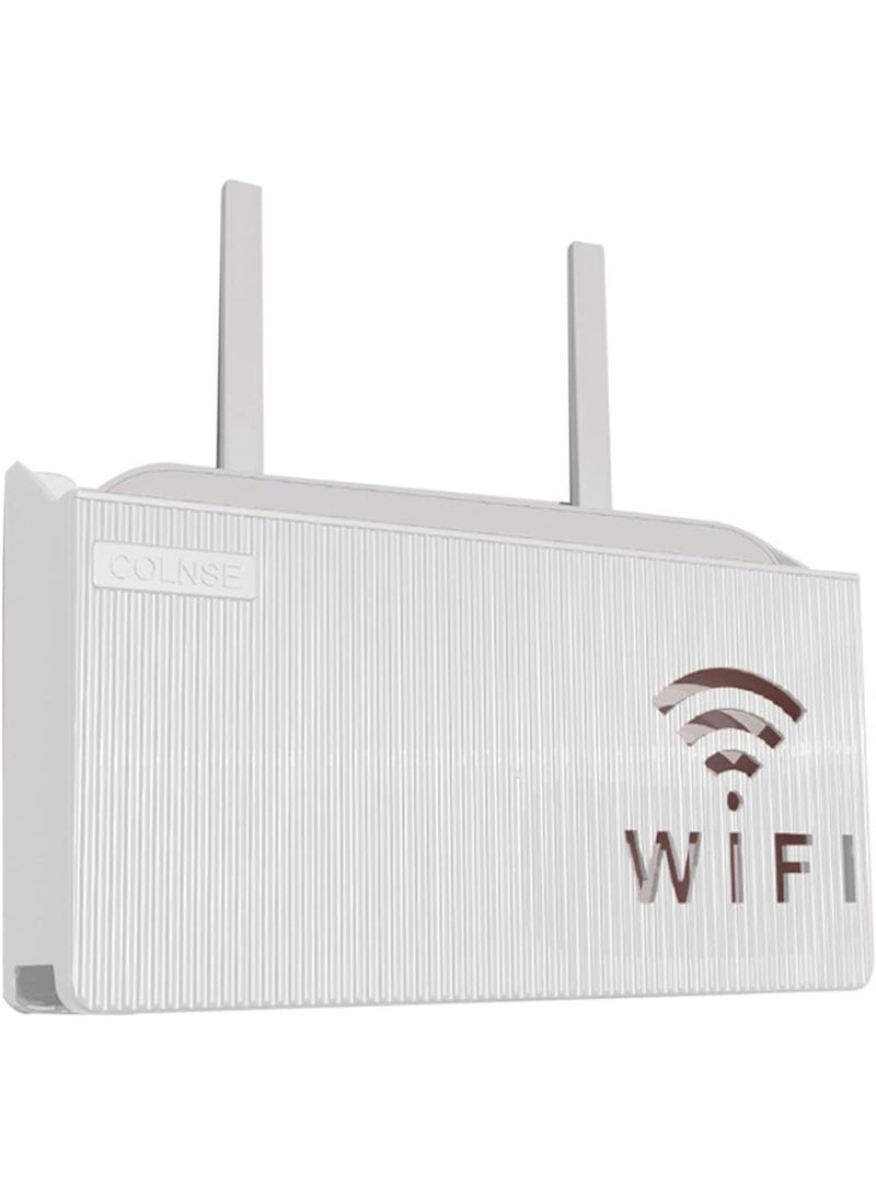 Wall-Mounted WiFi Router Storage Box, Living Room Set-top PP Box Rack Cover Shelf, Hider Cord Management Container, for Player TV Box Remotes - Image 1