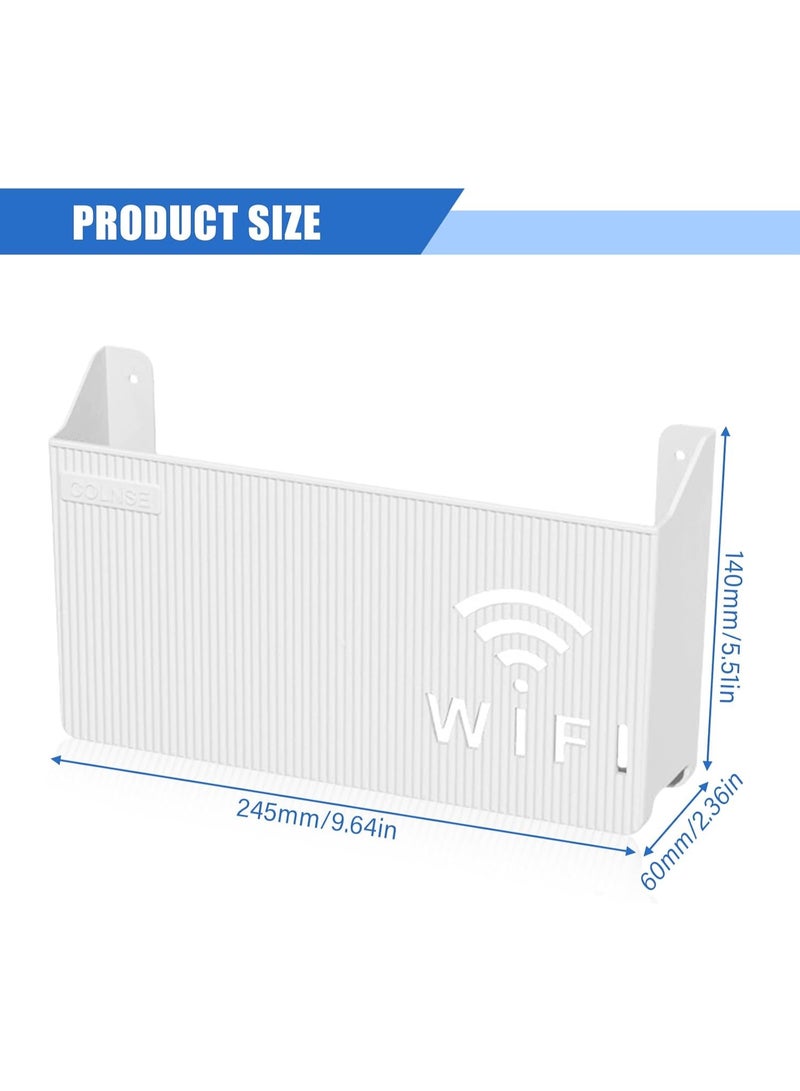 Wall-Mounted WiFi Router Storage Box, Living Room Set-top PP Box Rack Cover Shelf, Hider Cord Management Container, for Player TV Box Remotes - Image 2