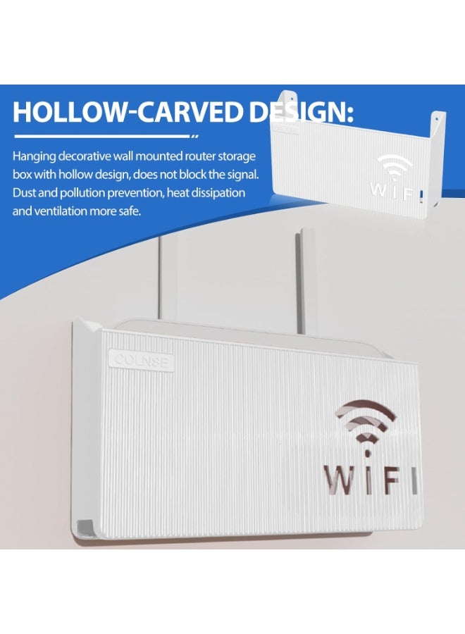 Wall-Mounted WiFi Router Storage Box, Living Room Set-top PP Box Rack Cover Shelf, Hider Cord Management Container, for Player TV Box Remotes - Image 4
