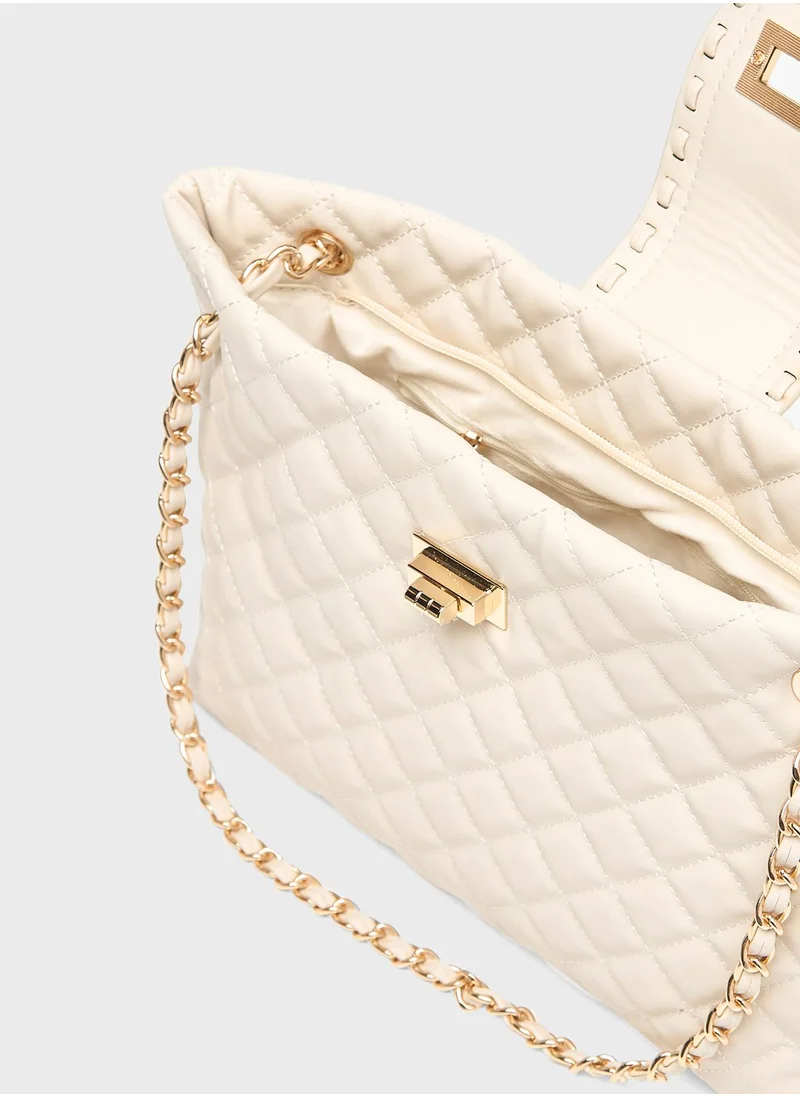 شو اكسبرس Chain Detail Zip Over Tote