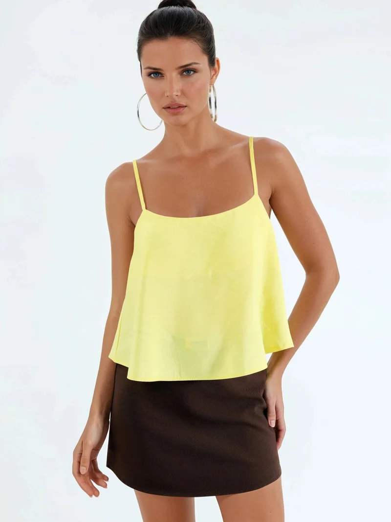 بوسيم BUSEM Square Neck Crop Top