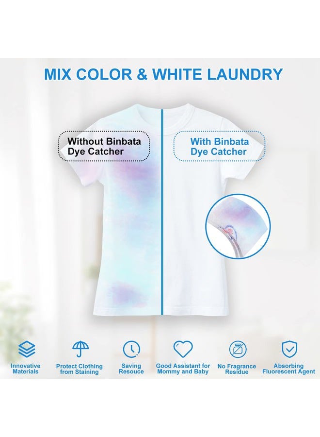 Binbata Color Grasper for Laundry 110 Count, Fragrance Free Dye Catcher Essential for Home Use, Dye Guard Grabber Sheets for Laundry in-Wash Sheets - Image 5