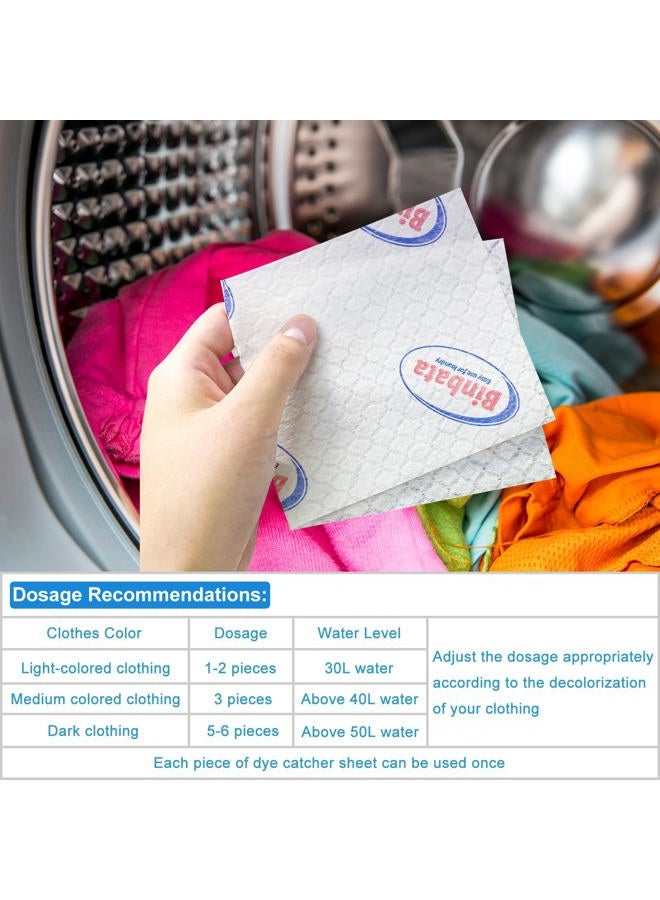 Binbata Color Grasper for Laundry 110 Count, Fragrance Free Dye Catcher Essential for Home Use, Dye Guard Grabber Sheets for Laundry in-Wash Sheets - Image 4