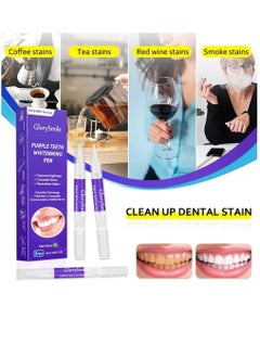 GlorySmile 3 Pcs Purple Teeth Whitening Pen Purple Toothpaste for Teeth Whitening V34 Color Corrector Toothpaste Purple Toothpaste Whitening Teeth Whitening Kit for Sensitive Teeth with Pap  - Image 5