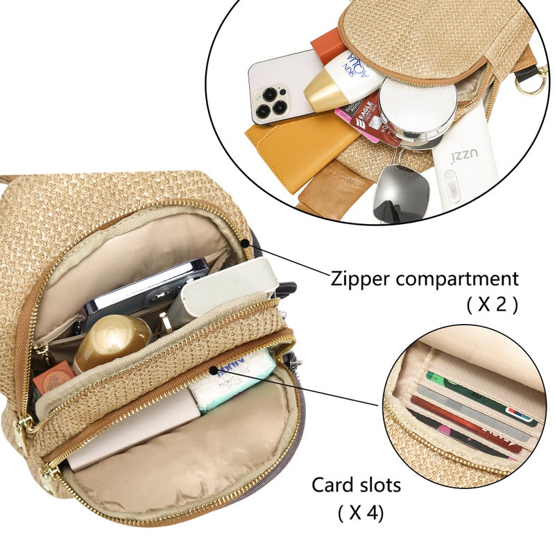 INICAT Summer Straw Bag Small Sling Beach Bag Crossbody Bags for Women - Image 4