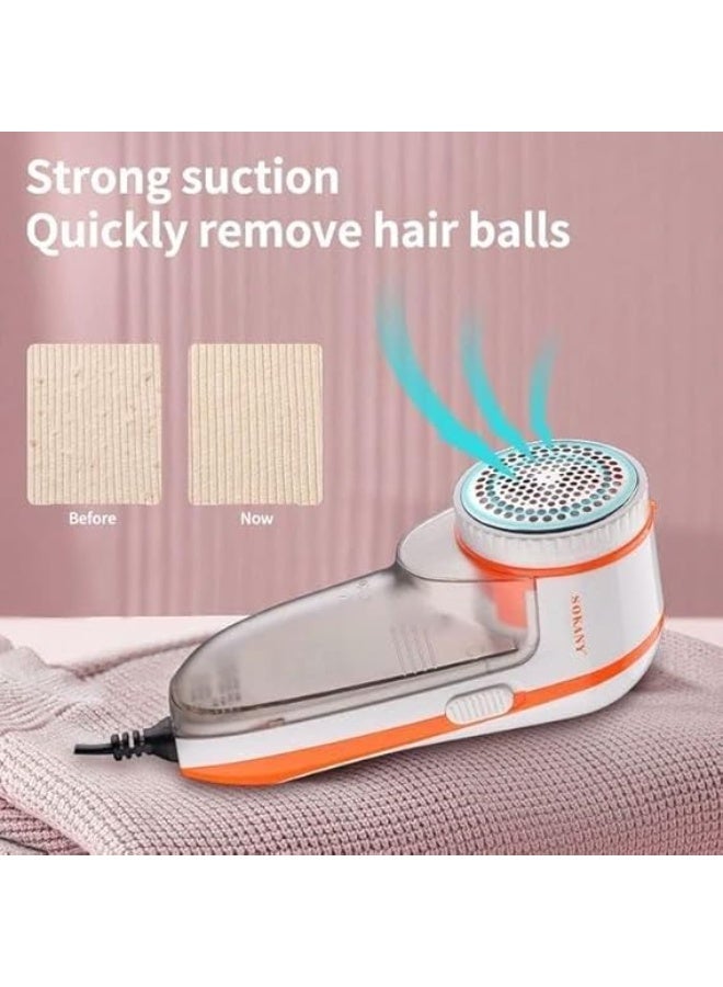 سوكاني مزيل وبر كهربائي من الملابس من سوكاني، جهاز قابل للشحن لإزالة الوبر والكرات القماشية وشعر الحيوانات من الأقمشة والمفروشات للاستخدام المنزلي-لون برتقالي - Image 4