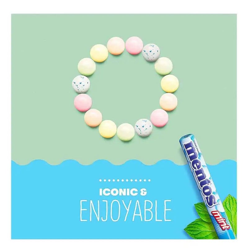 Mentos Mint Chewy Dragees- 14 pcs Roll, 38GM - Image 1