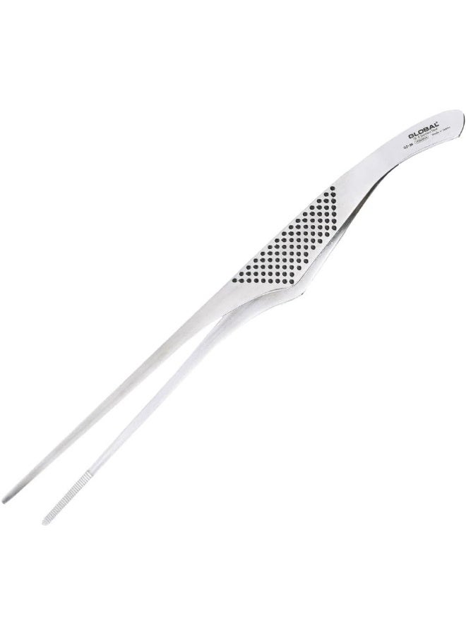 Global Utility Tong, 30cm. Stainless steel CROMOVA 18. Ergonomic hygienic handles. Dimple pattern for slip-resistant grip. Made in Japan - Image 1