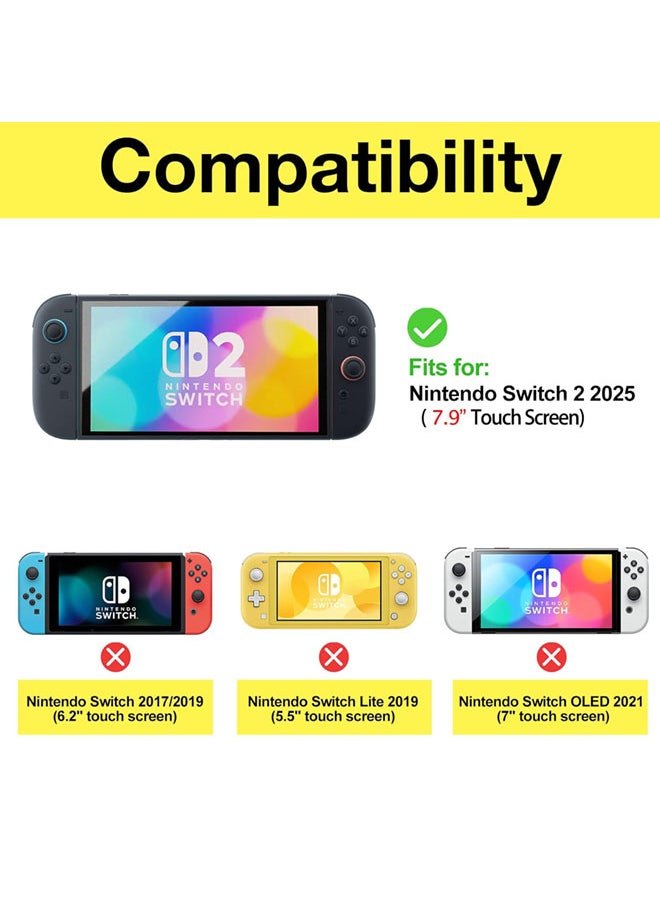 2 Pack Screen Protector for Nintendo Switch 2, Tempered Glass Compatible with Nintendo Switch 2 7.9-inch