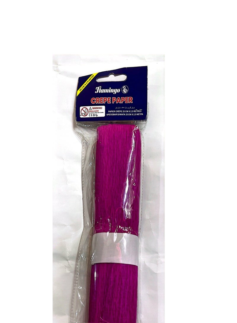 Flamingo Craft Crepe Paper Purple 25cm x 2.5 meter Made of high quality materials Premium durable product Sprucely crafted to deliver long term use