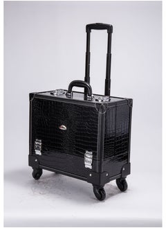 SUNRISE Portable Mobile Rolling Makeup Hair Salon Stylist Train Case Key Black  - Image 1