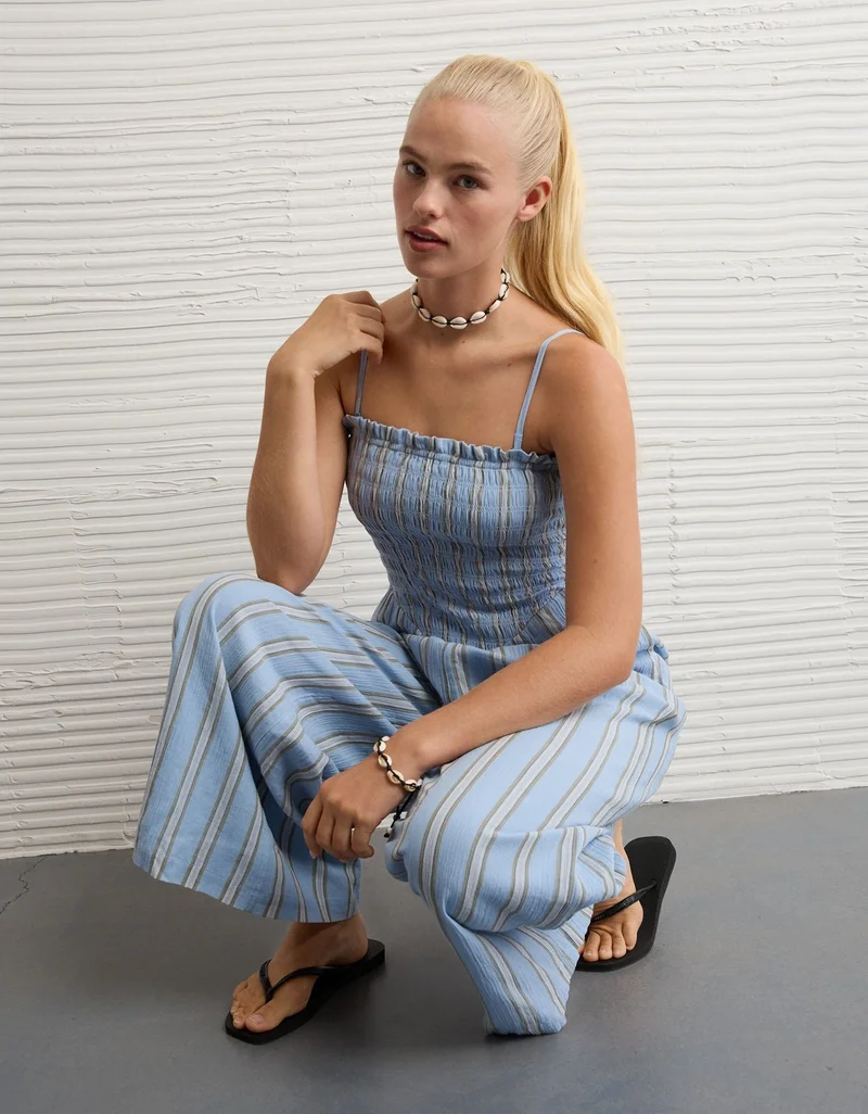 American Eagle  AE Bella Smocked Jumpsuit for Women | Best Price UAE