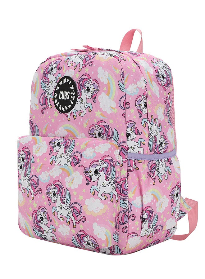 CUBS Unicorn & Rainbows Print Waterproof Kids 28L Backpack with zip closure Ideal for 6-12 years girls, Compatible with 15" Laptop - Image 2