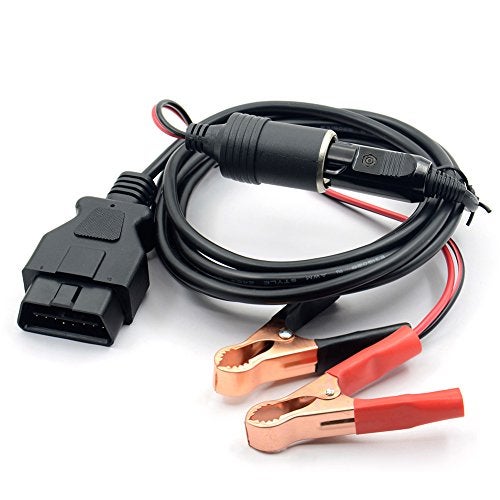 VSTM OBD II Vehicle ECU Emergency Power Supply Cable Memory Saver (3Meter) with Alligator Clip-On 12V Car Battery Cigarette Lighter Power Extension Socket - Image 1