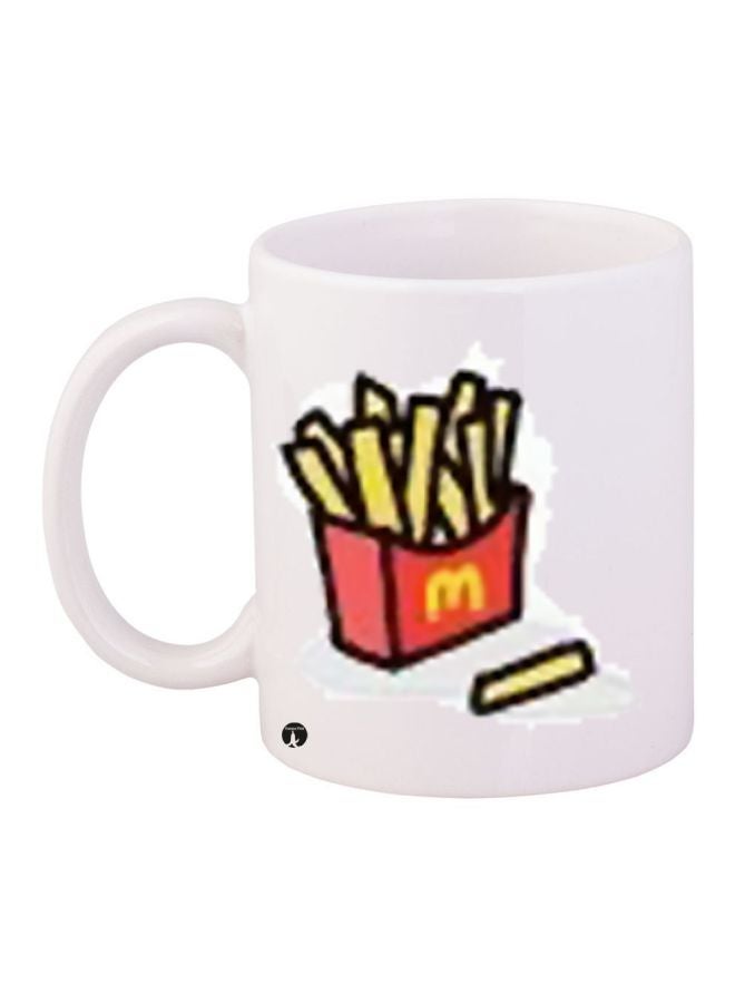 RYN French Fries Printed Coffee Mug White/Red/Yellow 11ounce