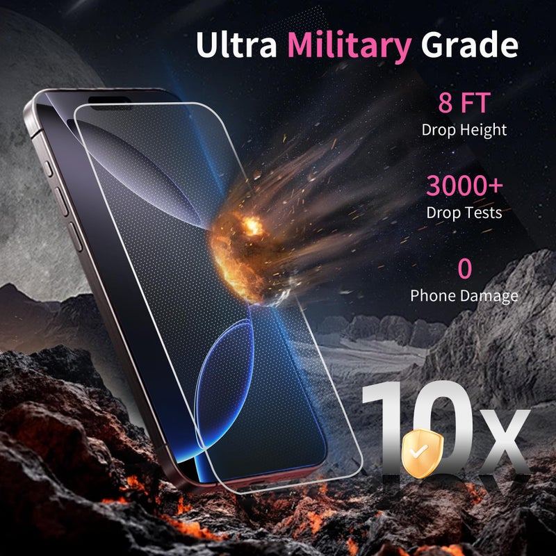 Juvraixo for iPhone 16 Pro Max Privacy Screen Protector 6.9 inch Gradient Colorful 16 ProMax Tempered Glass 28Â° Anti-Spy Private Anti Blue Light Full Coverage Anti-Scratch HD Easy Install Frame 2 Pack - Image 4