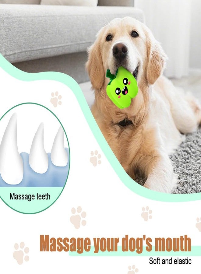 DONGKER Latex Squeaky Dog Toy,Carrot/Pumpkin/Bell Pepper Puppy Chew Toy Vegetable Face Design for Small Dogs Teething Playing Training - Image 3