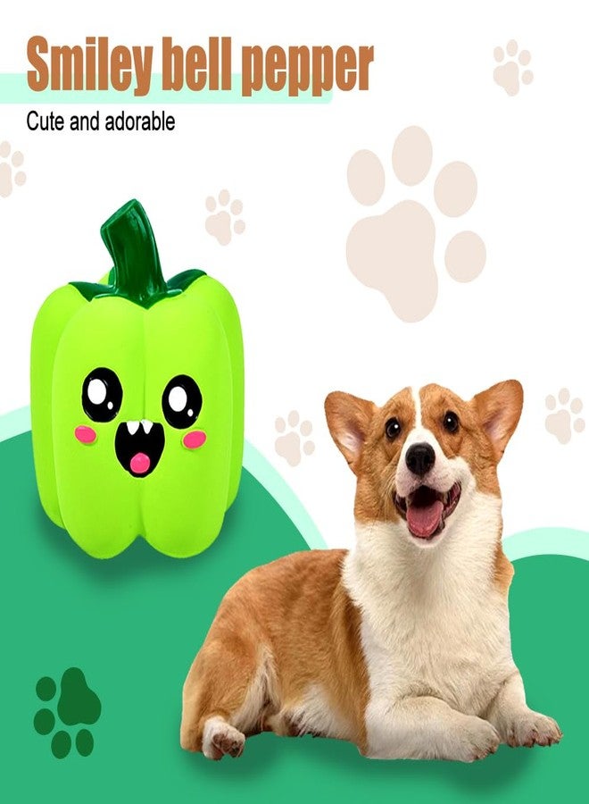 DONGKER Latex Squeaky Dog Toy,Carrot/Pumpkin/Bell Pepper Puppy Chew Toy Vegetable Face Design for Small Dogs Teething Playing Training - Image 2