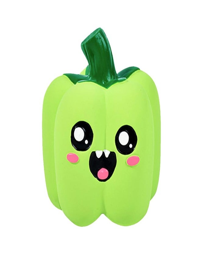 DONGKER Latex Squeaky Dog Toy,Carrot/Pumpkin/Bell Pepper Puppy Chew Toy Vegetable Face Design for Small Dogs Teething Playing Training - Image 1