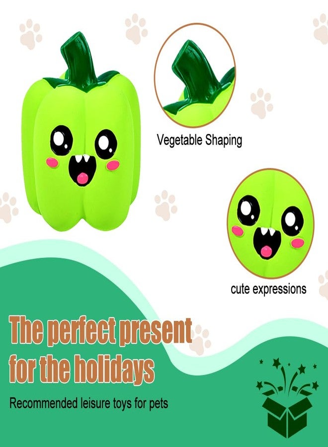 DONGKER Latex Squeaky Dog Toy,Carrot/Pumpkin/Bell Pepper Puppy Chew Toy Vegetable Face Design for Small Dogs Teething Playing Training - Image 5