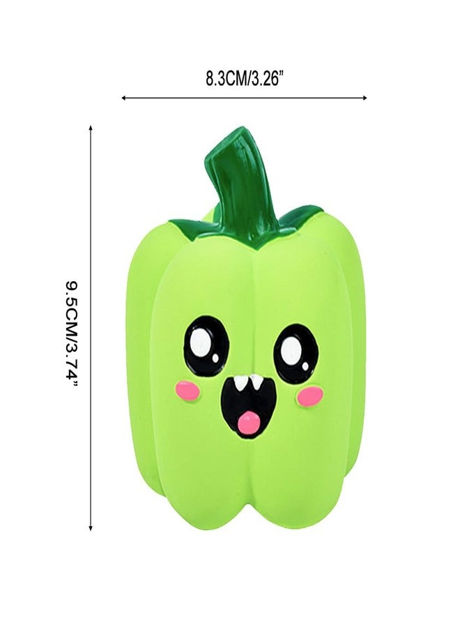 DONGKER Latex Squeaky Dog Toy,Carrot/Pumpkin/Bell Pepper Puppy Chew Toy Vegetable Face Design for Small Dogs Teething Playing Training - Image 4