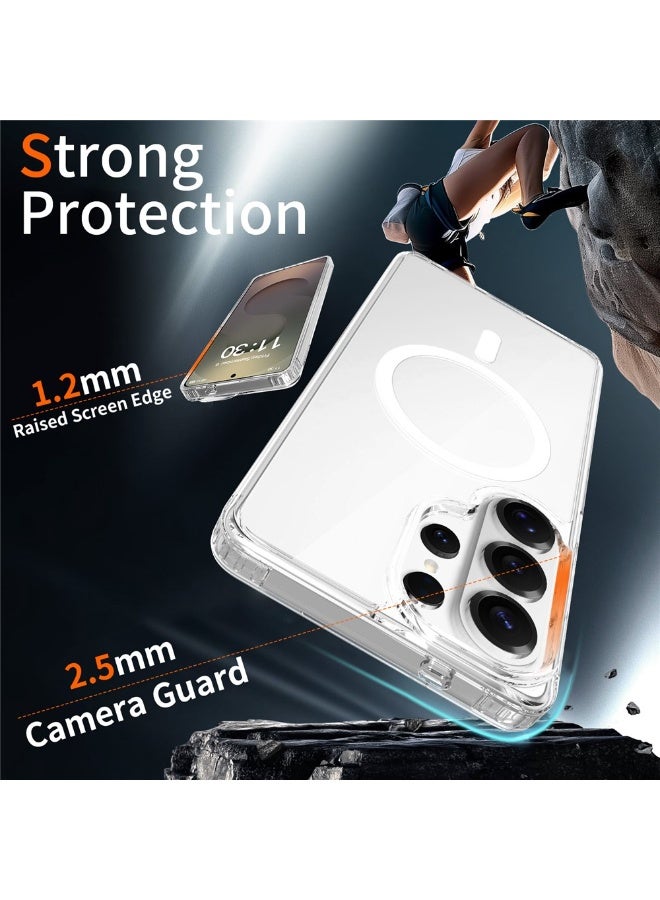 ICARLUS For Samsung Galaxy S26 Ultra Magnetic Case 2.0mm Scratch Resistant TPU + PC Phone Cover - Transparent - Image 3