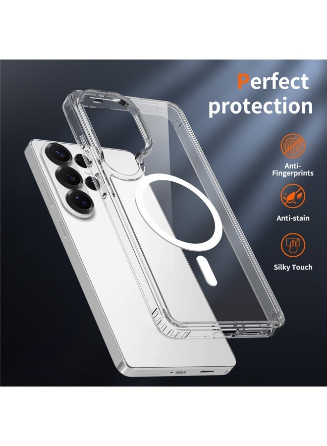 ICARLUS For Samsung Galaxy S26 Ultra Magnetic Case 2.0mm Scratch Resistant TPU + PC Phone Cover - Transparent - Image 4